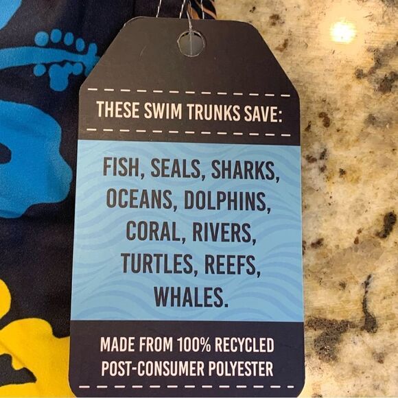 SIX ISLANDS Mens Swim Trunks Recycled Plastic Fabric Size 3XL - Picture 10 of 10